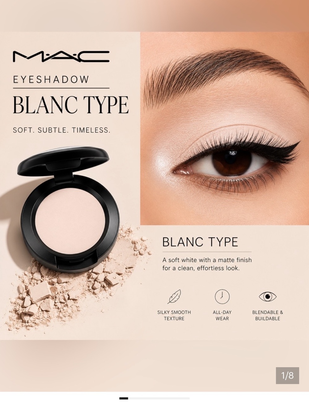 New! MAC Blanc Type eyeshadow